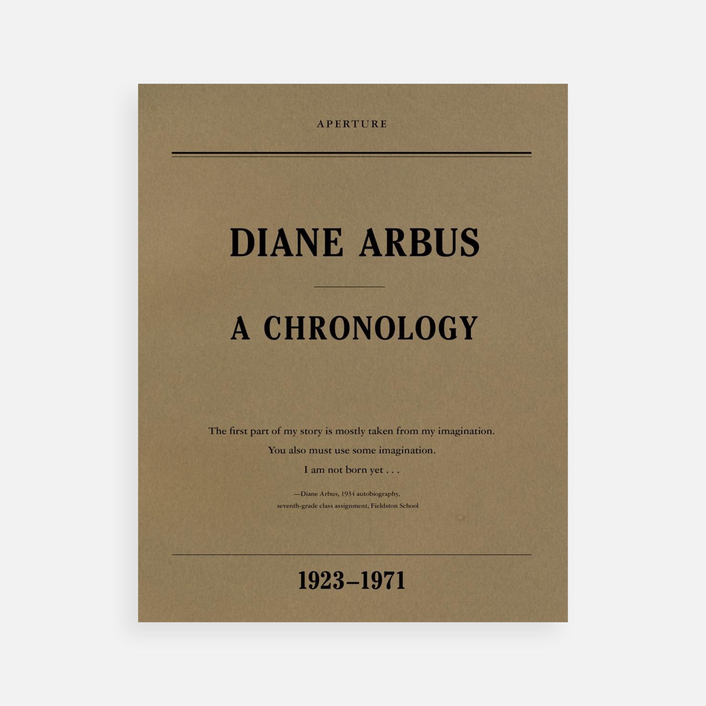 Diane Arbus: A Chronology, 1923–1971