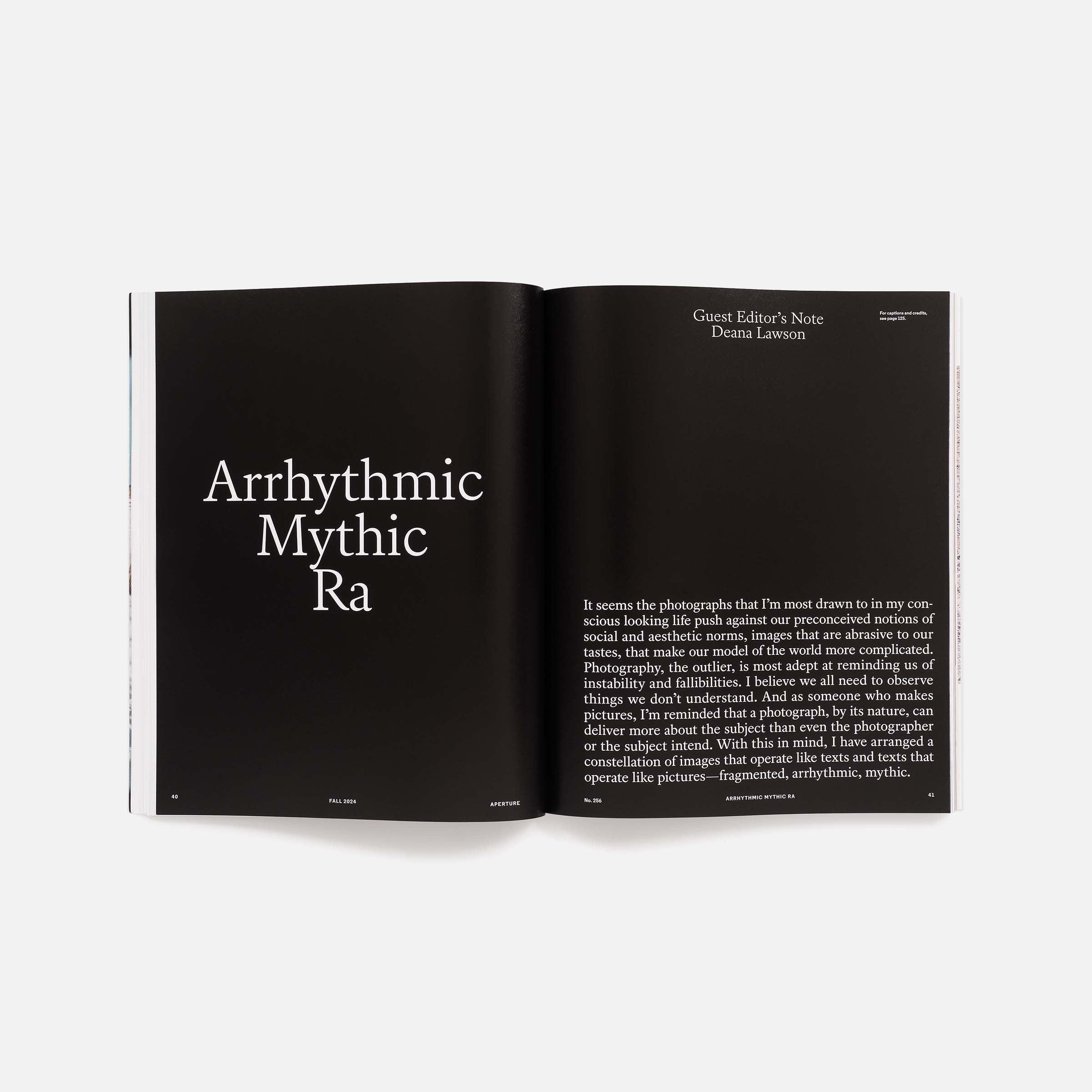 Arrhythmic Mythic Ra: Aperture No. 256, Fall 2024